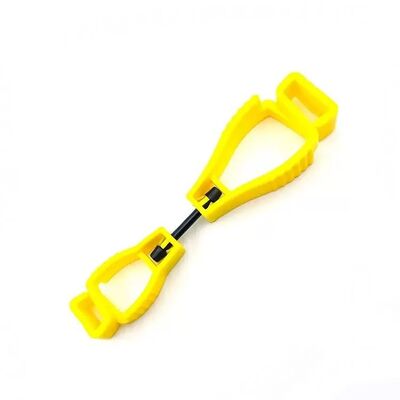 Custom Printing Logo Glove Clip Yellow Polythelene Hanger Safety Glove Holder Plastic Work Glove Clips