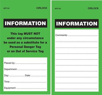 Waterproof Plastic Information Tag with Customized Printing and Durable PVC Material for Safety Warning