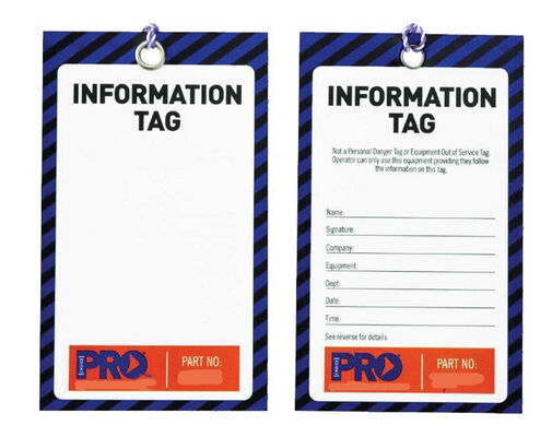 Waterproof Plastic Information Tag with Customized Printing and Durable PVC Material for Safety Warning