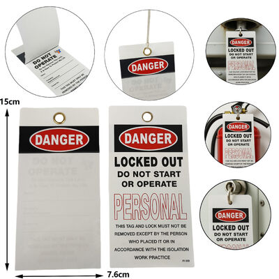 Custom Printed Logo Self-Laminating Peel and Stick Tag PVC Lockout Tag